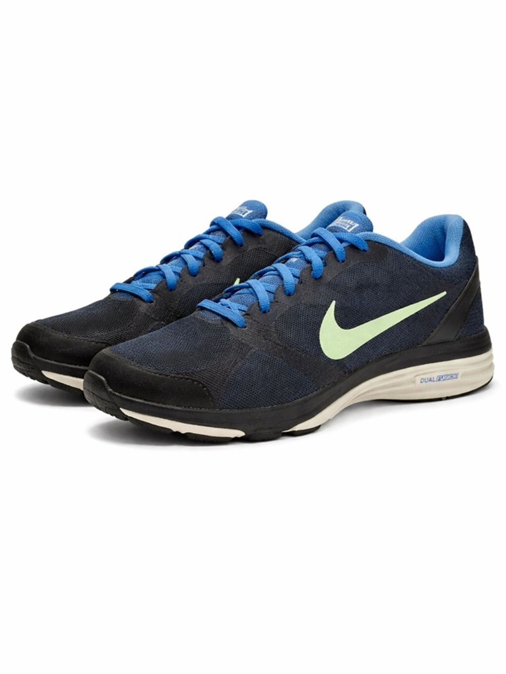 Nike Dual Fusion Running Shoes Size 8 Blue Black
